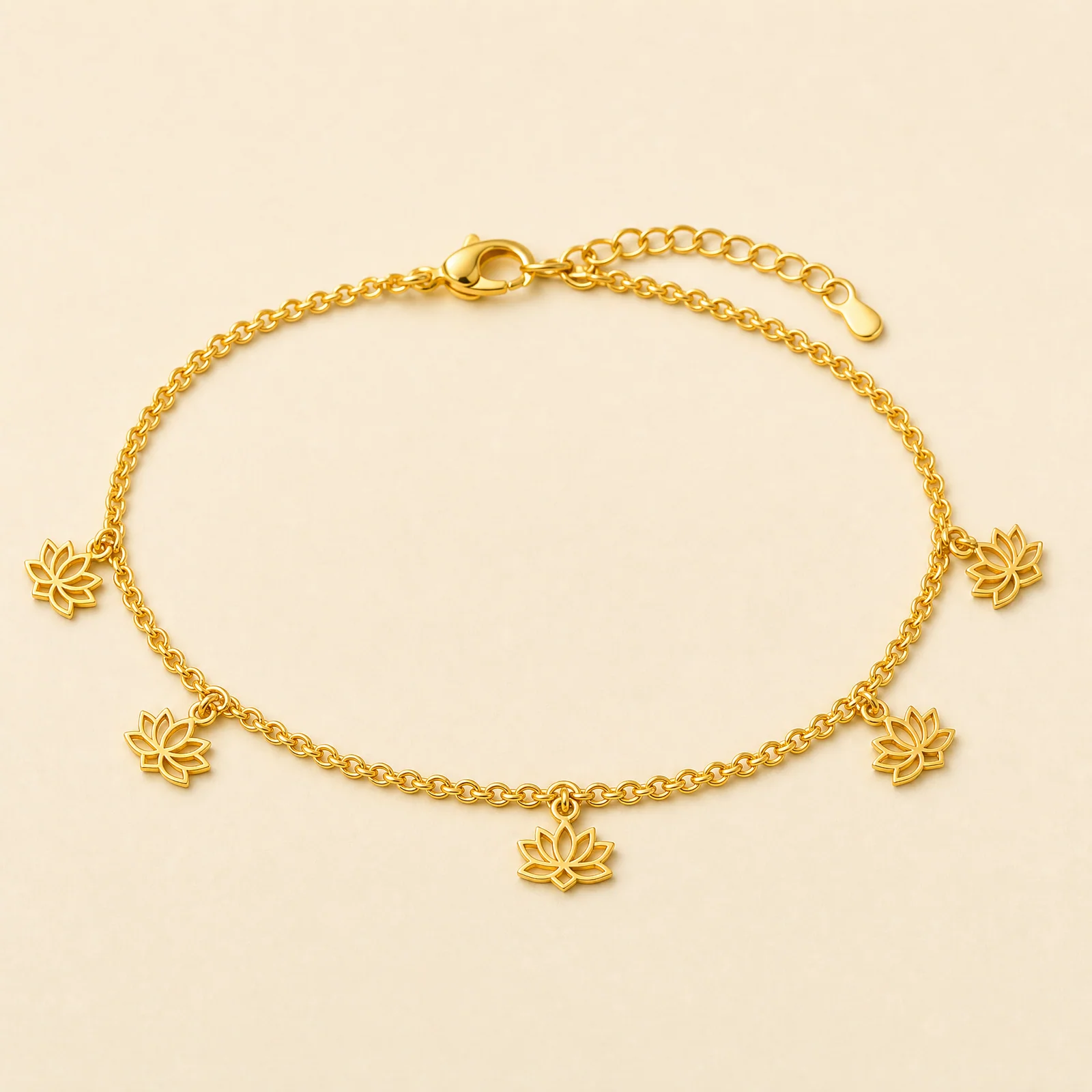 Anika Lotus Chain Anklet — official catalogue photo