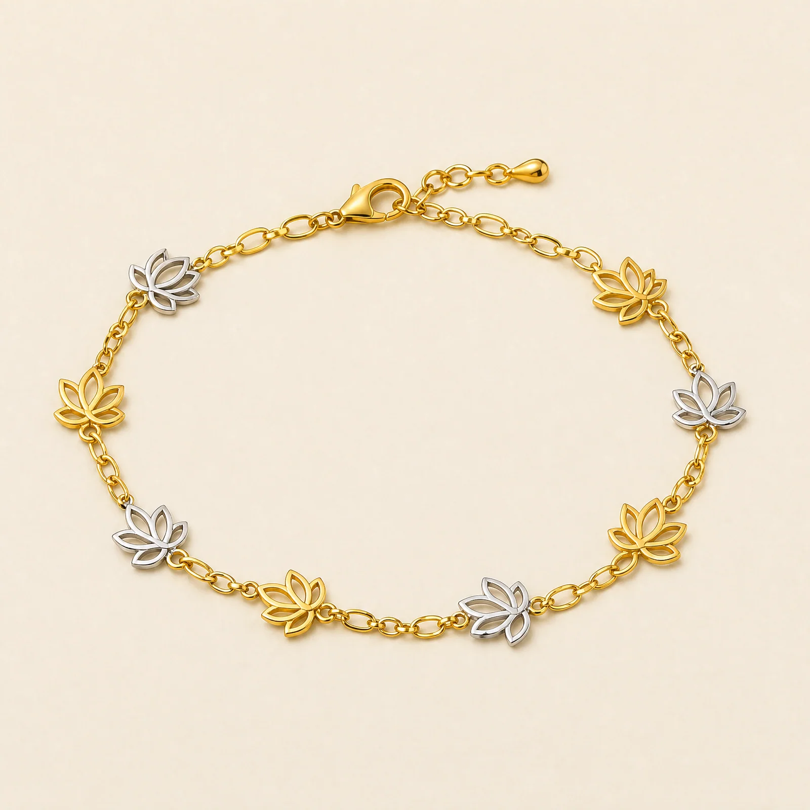 Mosaic Lotus Chain Anklet — official catalogue photo