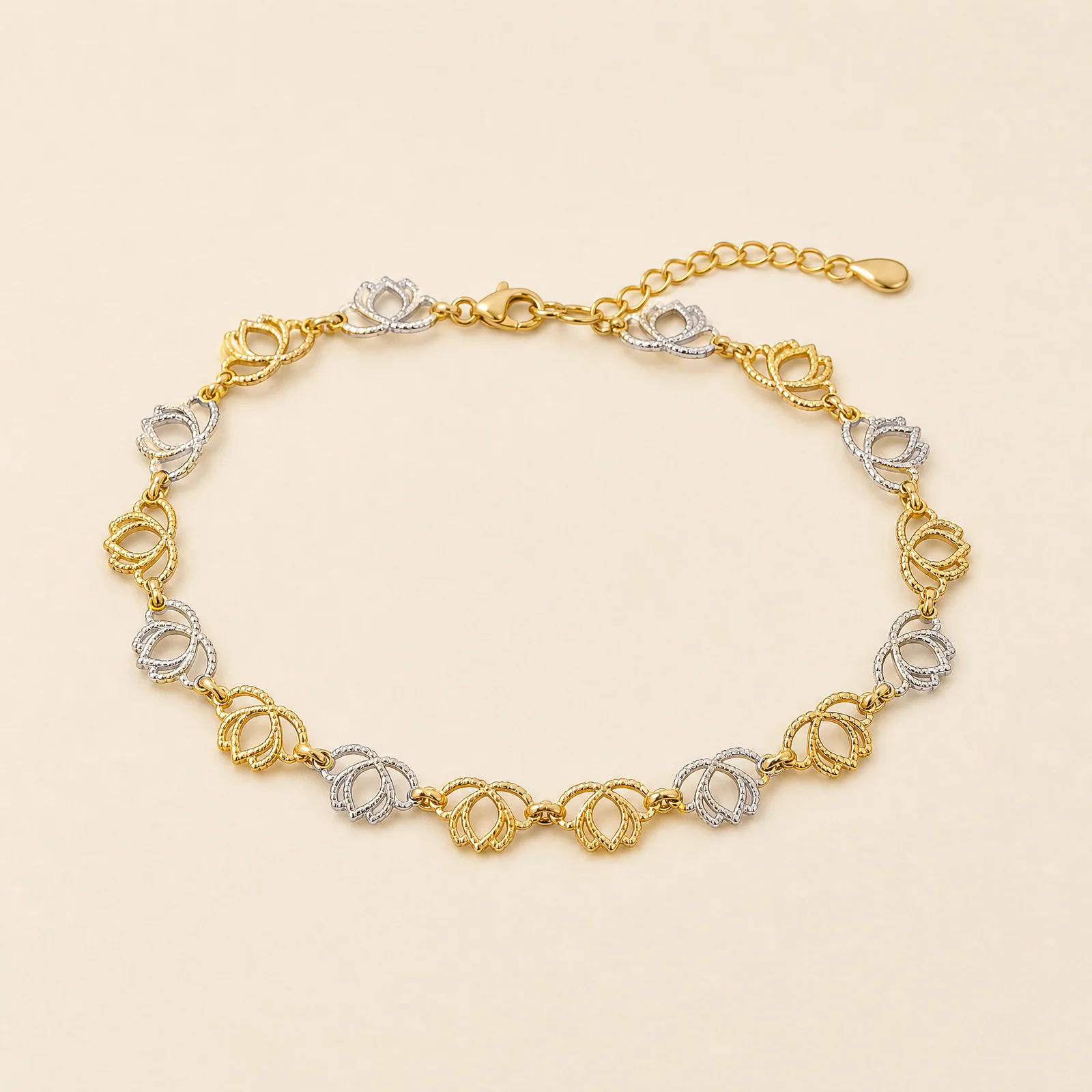 Crescent Lotus Chain Anklet — official catalogue photo