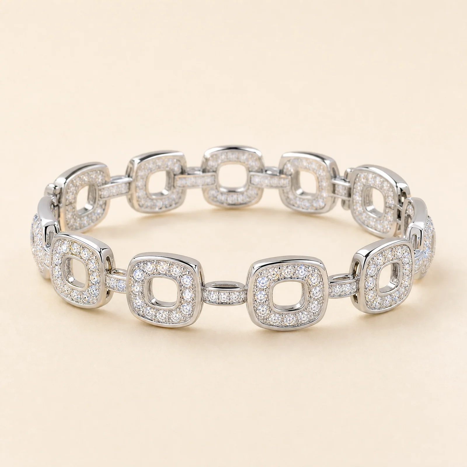 Crescent Cushion Link Bangle — official catalogue photo