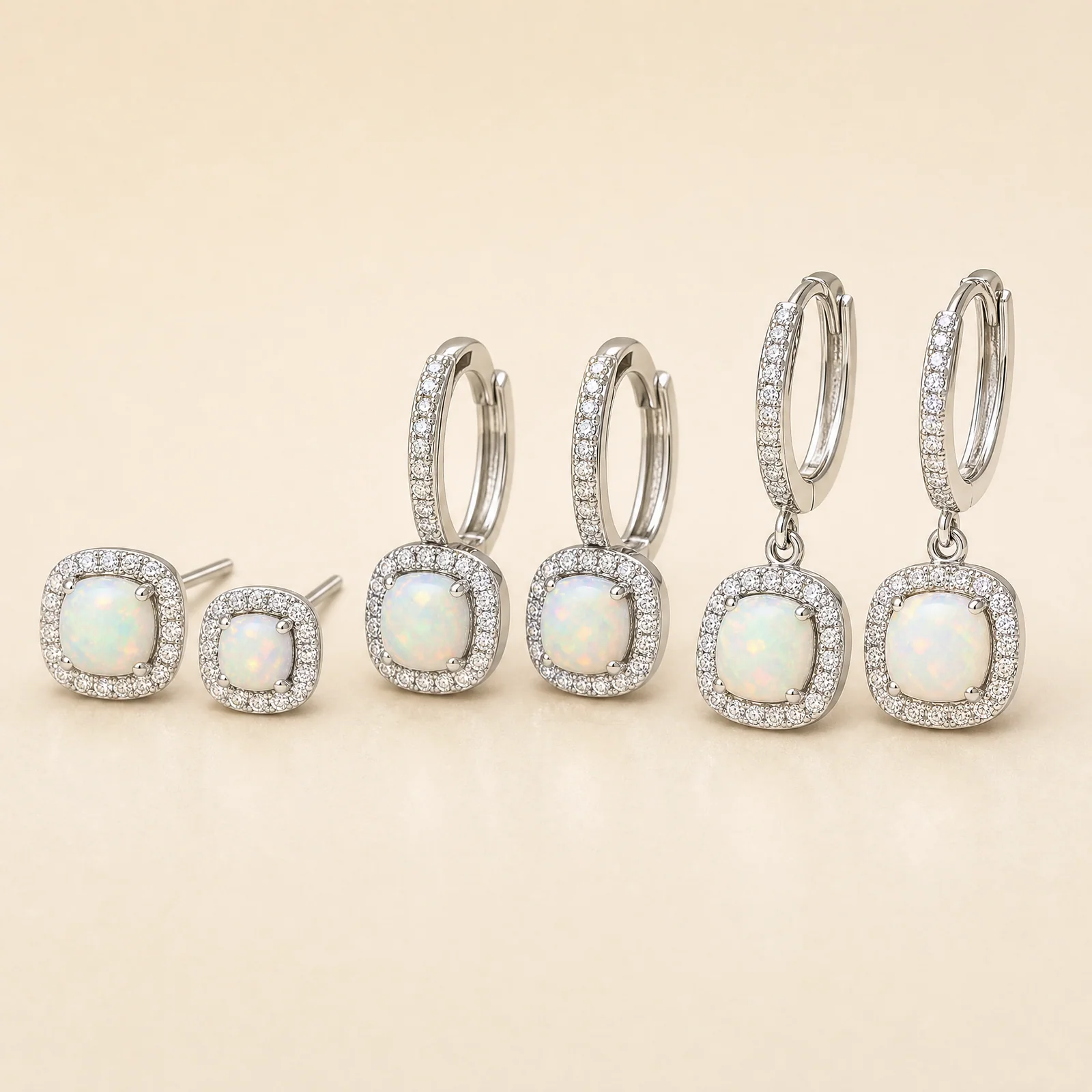 Opaline Halo Trio Earrings Set — official catalogue photo