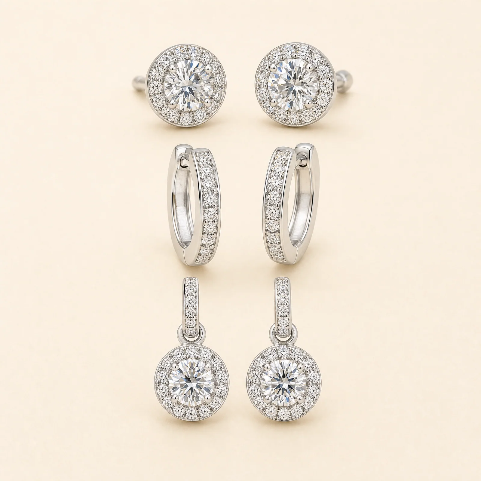Aureate Halo Trio Earrings Set — official catalogue photo