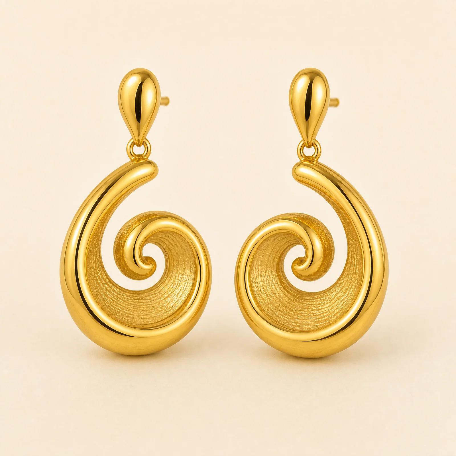 Nocturne Spiral Shell Earrings — official catalogue photo