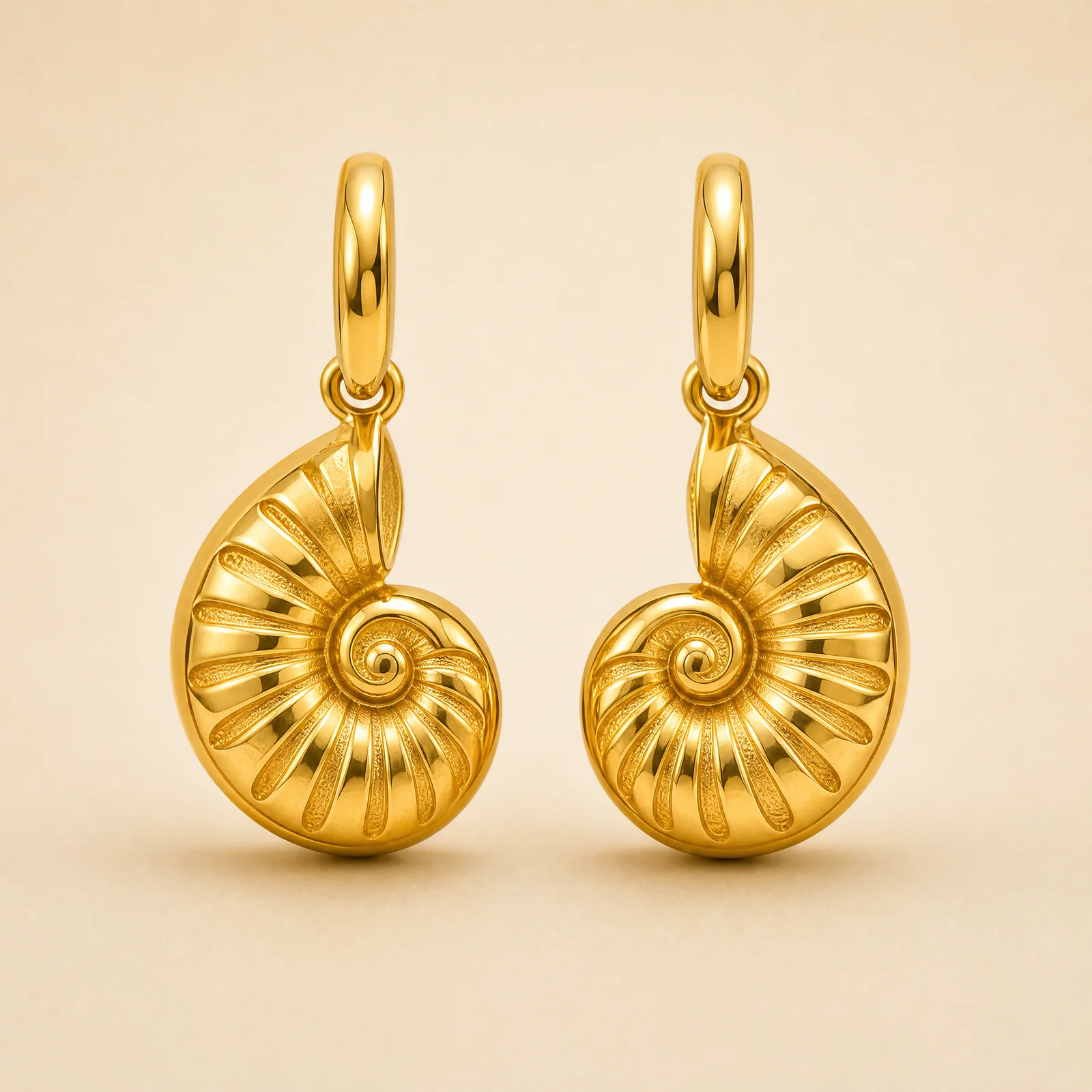 Ritual Spiral Shell Earrings — official catalogue photo