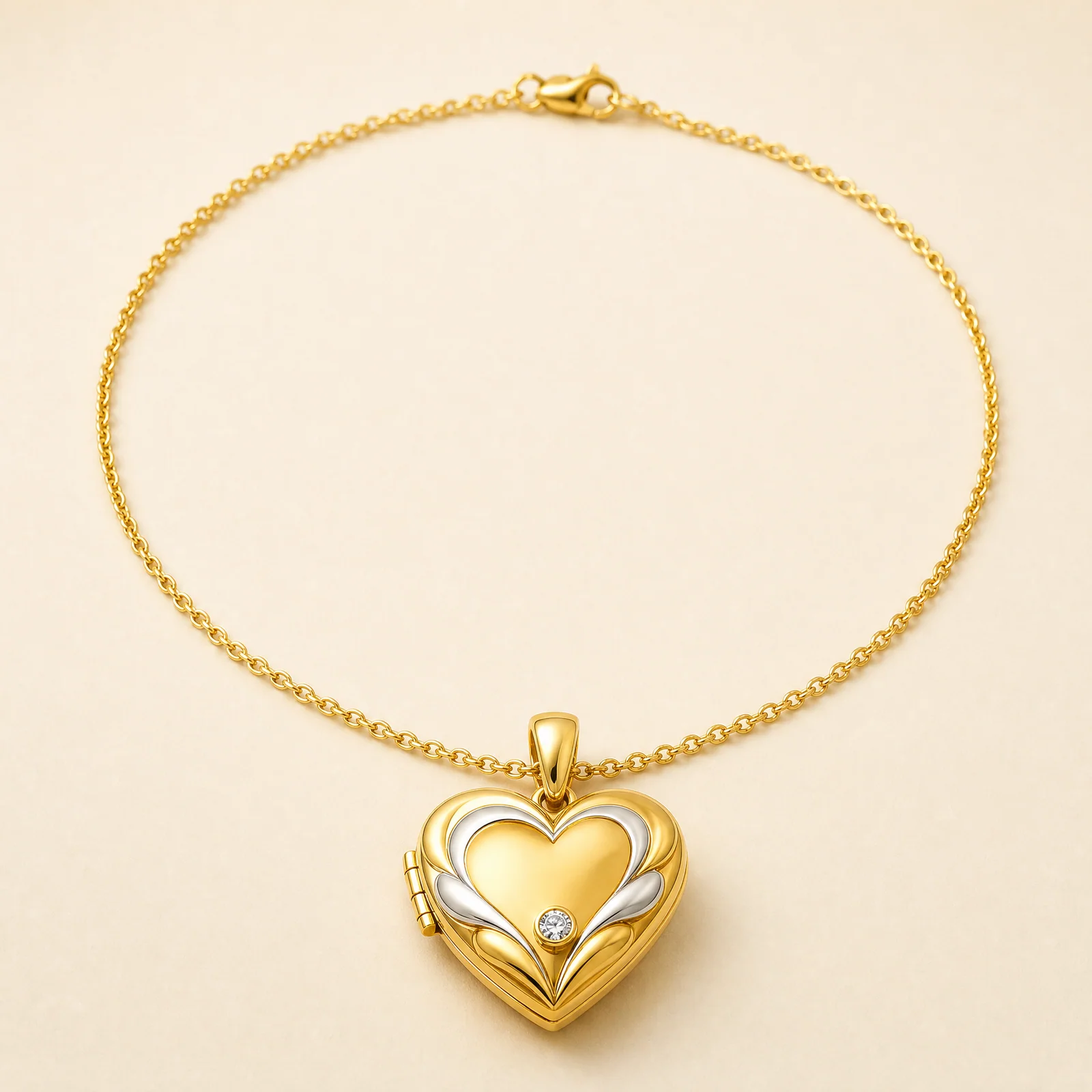 Crescent Petal Heart Locket — official catalogue photo