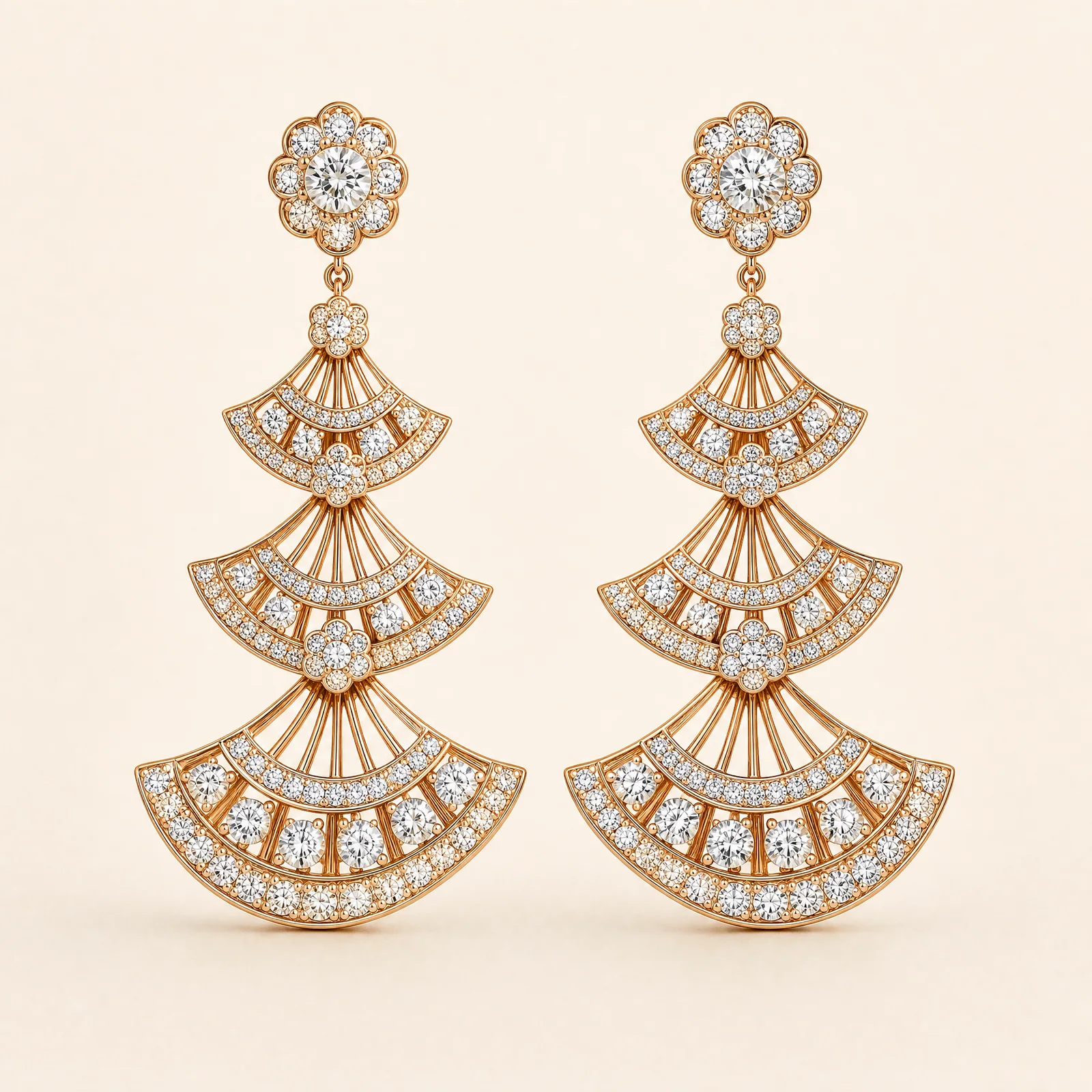 Aureate Iris Fan Earrings — official catalogue photo