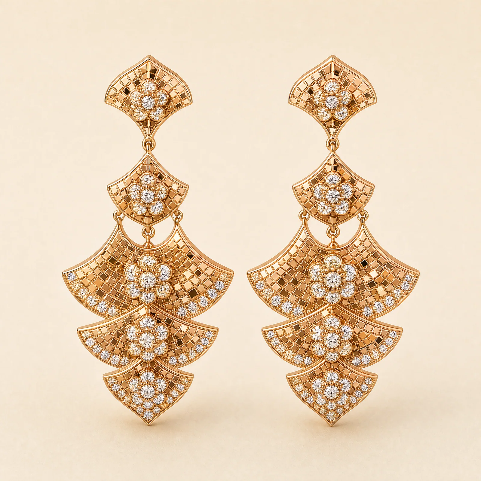 Mosaic Iris Fan Earrings — official catalogue photo