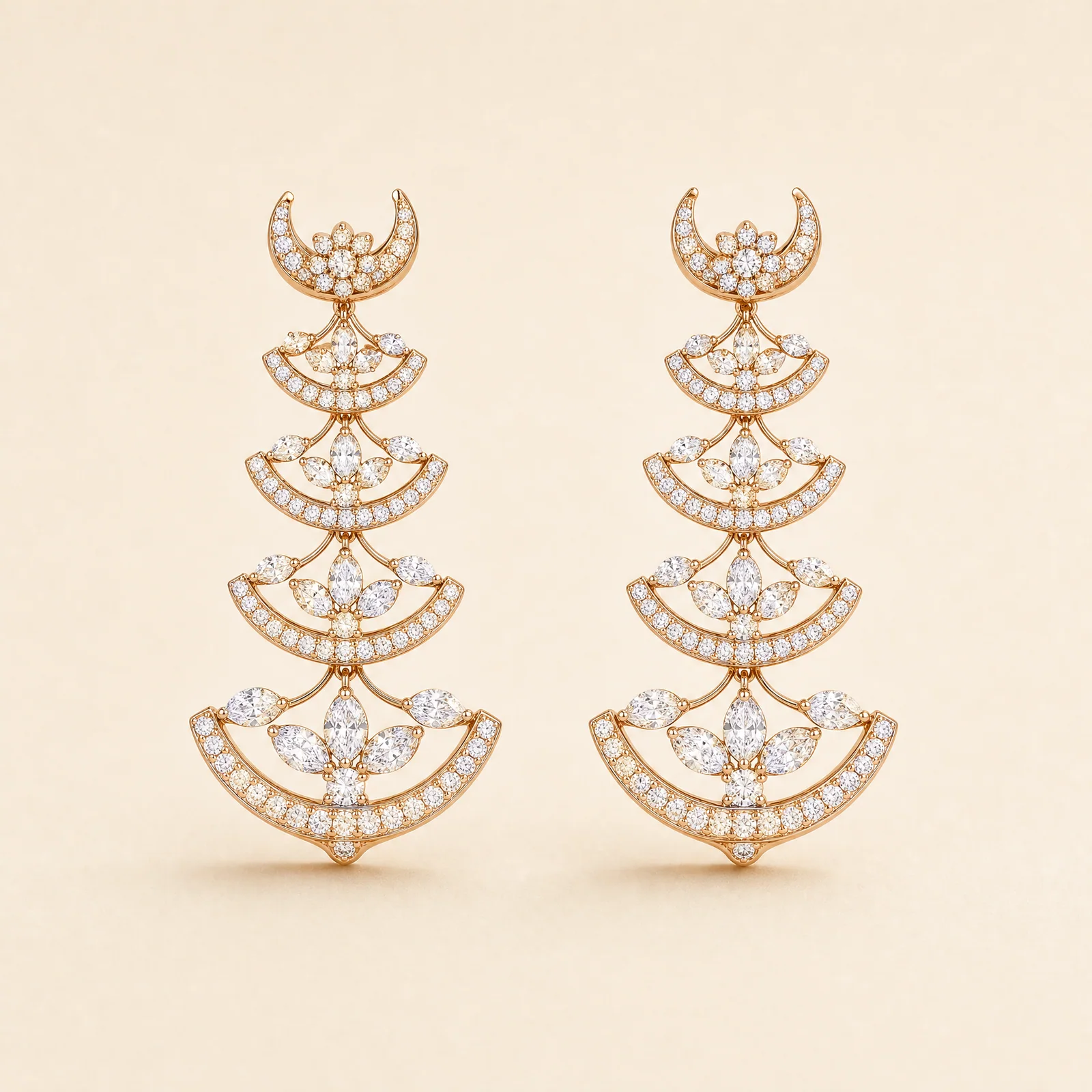 Crescent Iris Fan Earrings — official catalogue photo