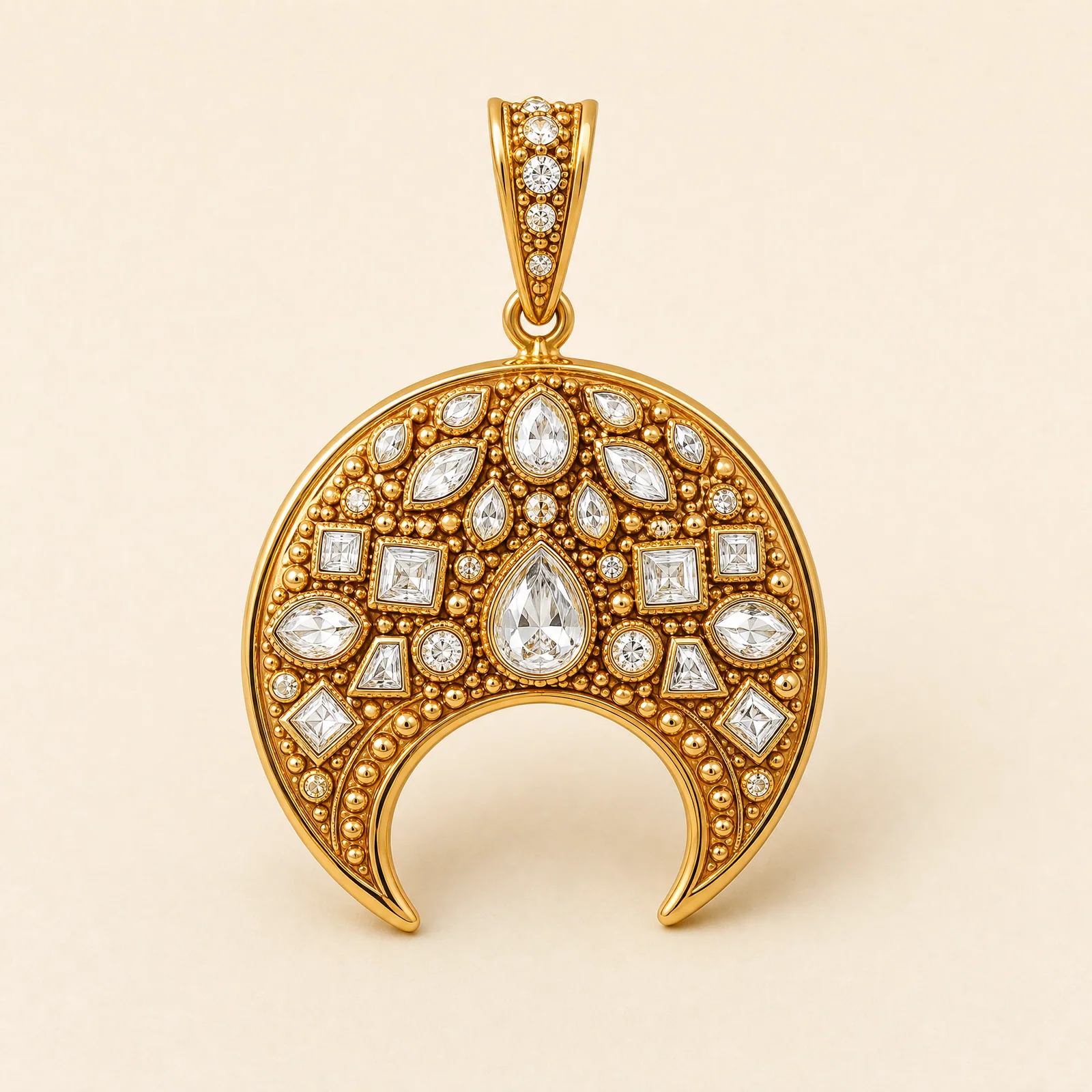 Nocturne Crescent Polki Pendant — official catalogue photo
