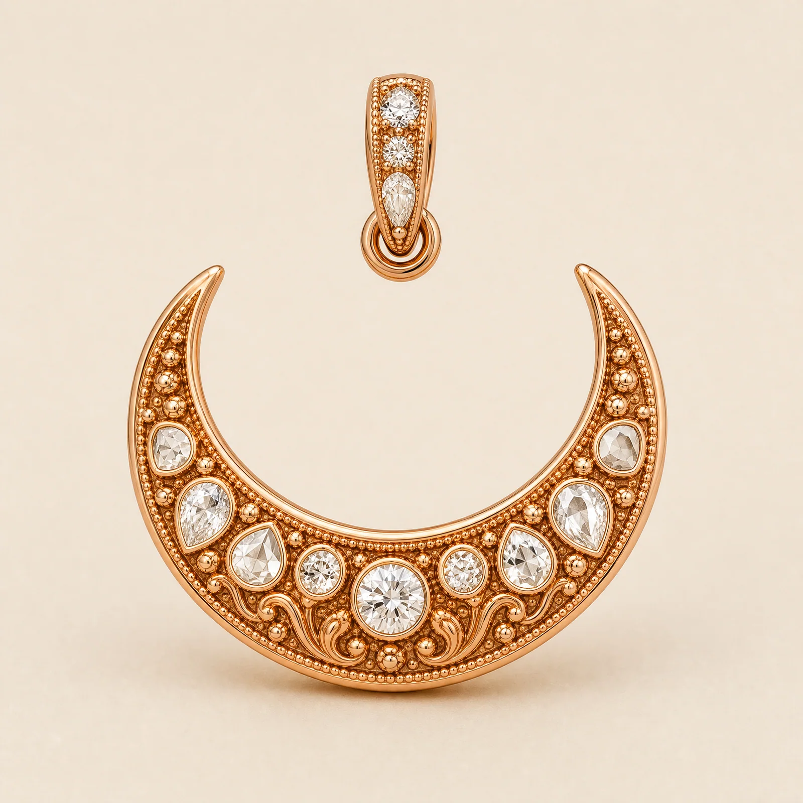Verdant Crescent Polki Pendant — official catalogue photo