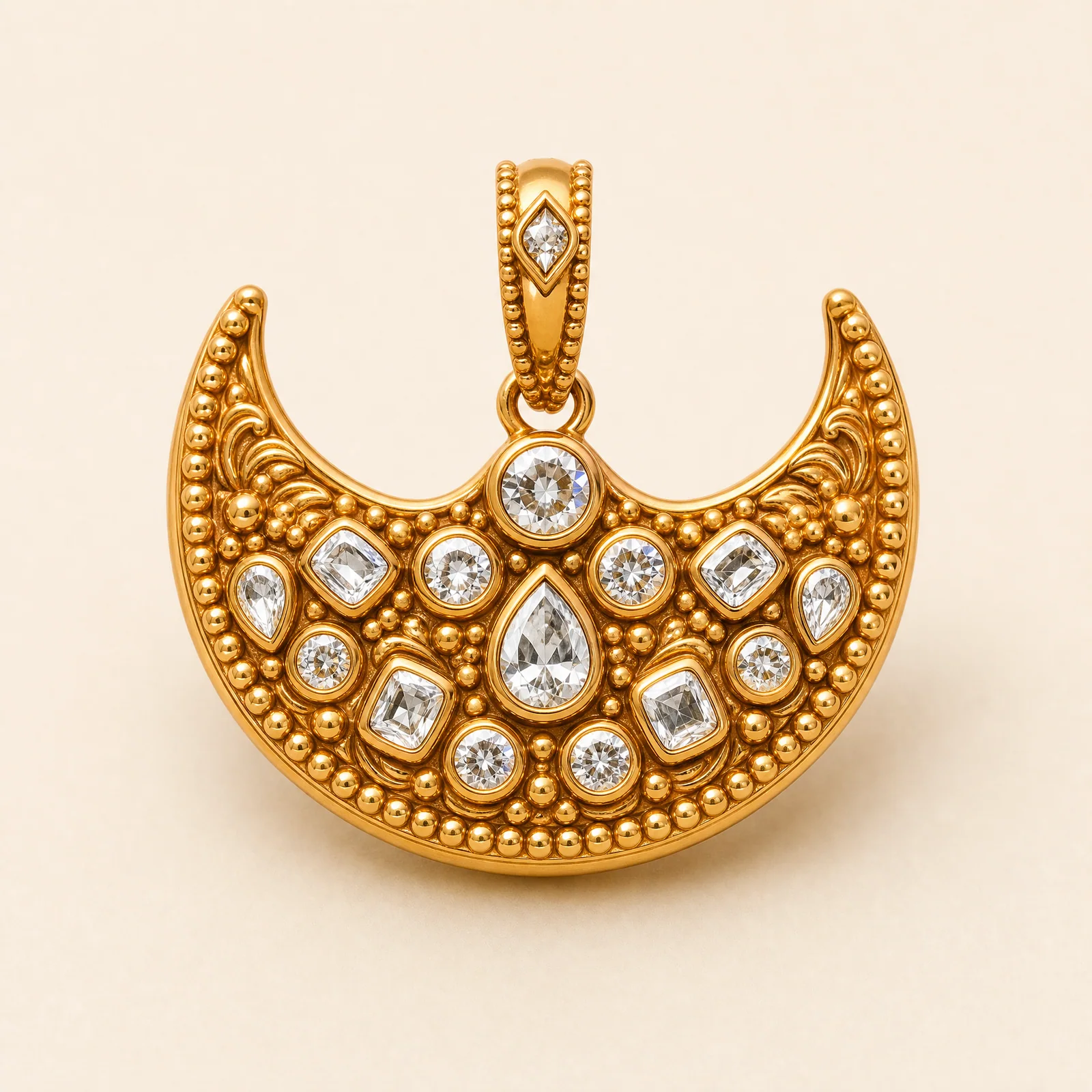 Eclipse Crescent Polki Pendant — official catalogue photo