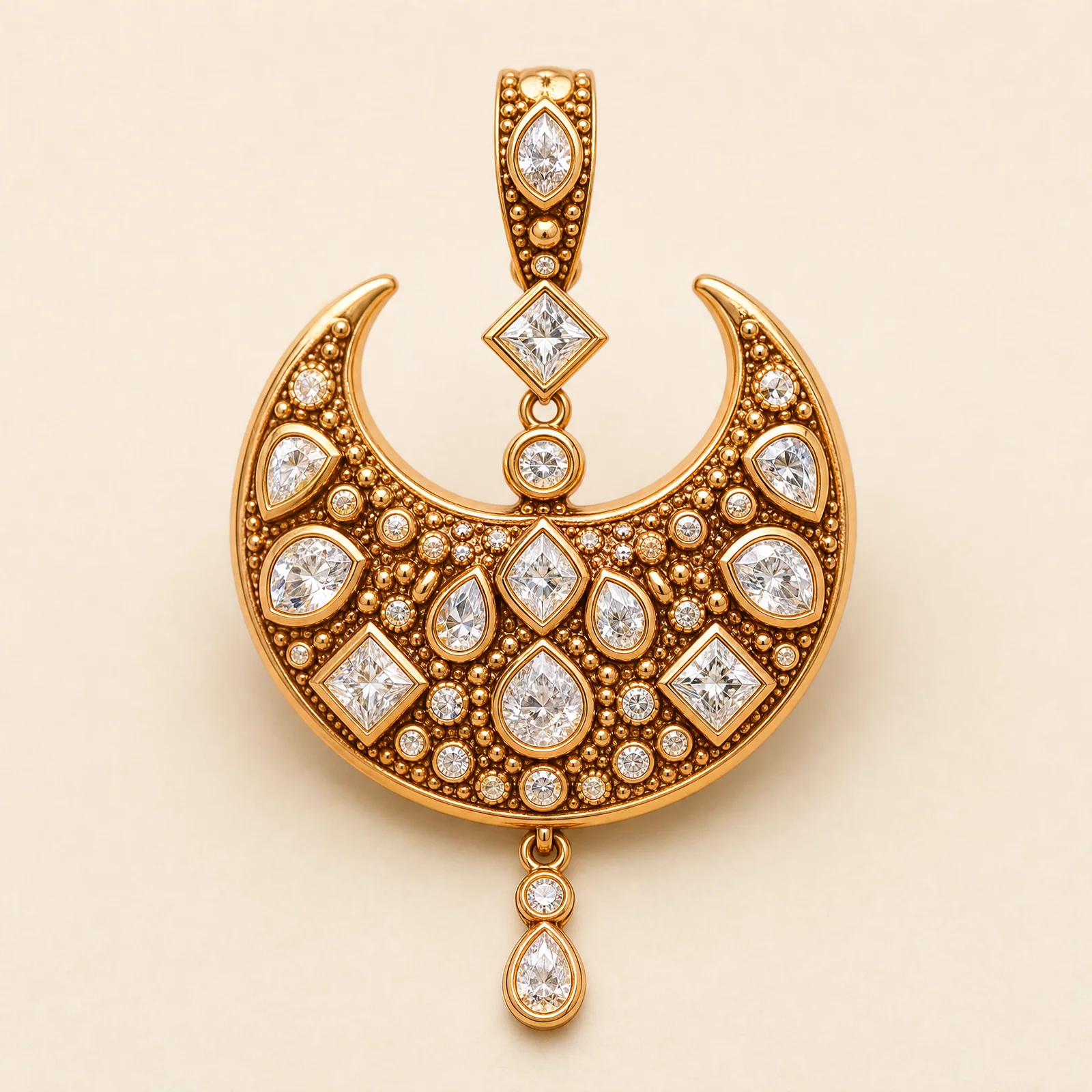Crescent Crescent Polki Pendant — official catalogue photo