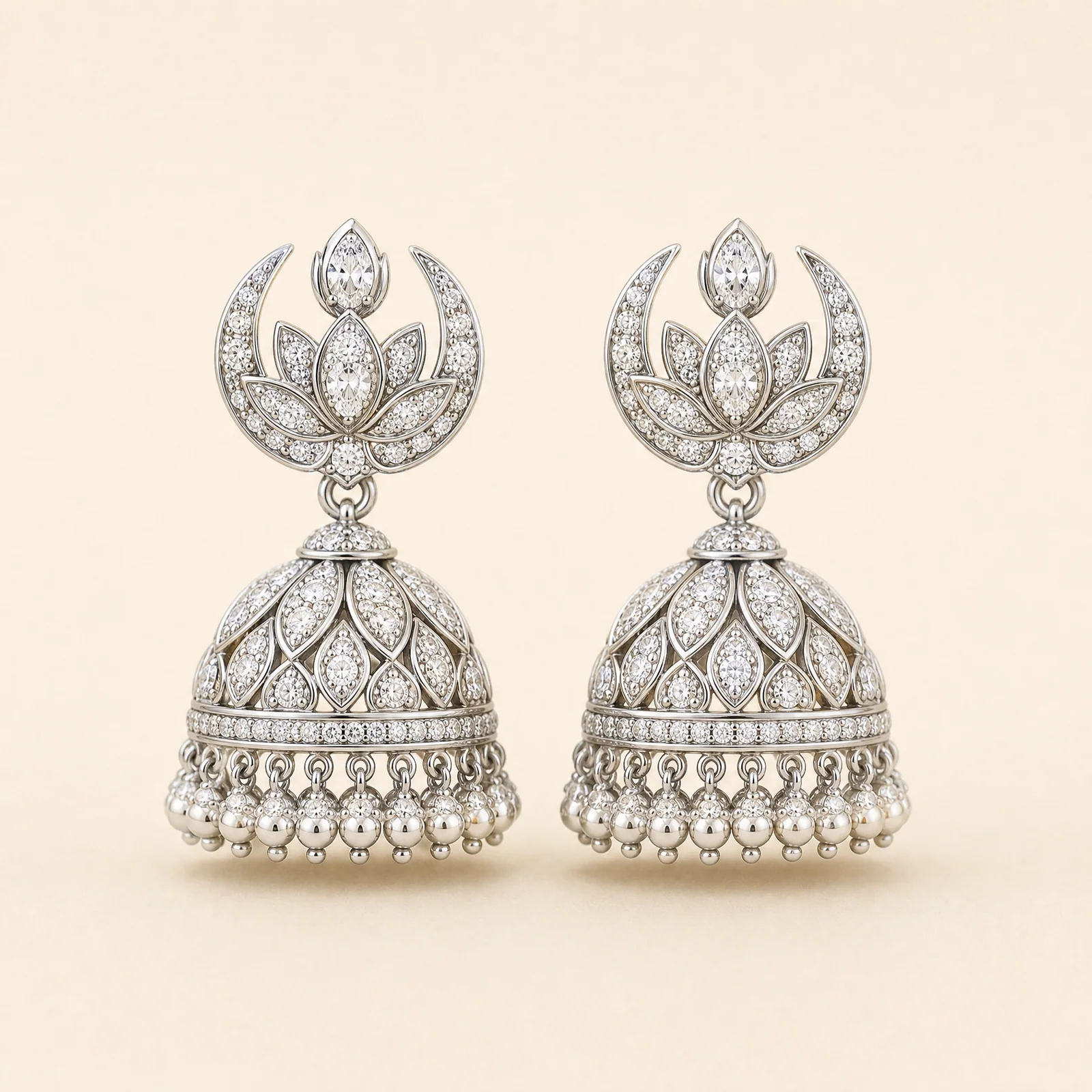 Crescent Temple Lotus Earrings — official catalogue photo